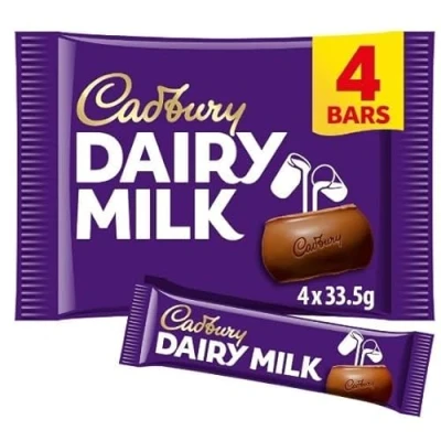 Image of 3 x Dairy Milk Chocolate Bar 4 Pack Multipack 134g Delicious Tasty And Twisty Treat Gift Hamper For Birthday,Christmas