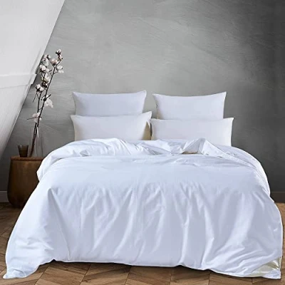 Image of LSHARON All Seasons Weight 100% Mulberry SILK Filled Duvet Quilt for Bedding White Super King (220x240cm) 2 4 Tog