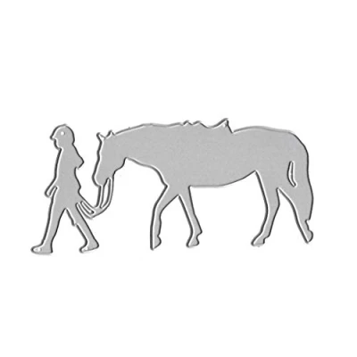 Image of Ocobudbxw Pulling Horse Metal Cutting Dies Stencil DIY Scrapbooking Album Stamp Paper Card Embossing Crafts Decor