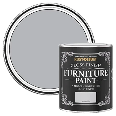 Image of Rust Oleum Grey Furniture Paint in Gloss Finish Monaco Mist 750ml
