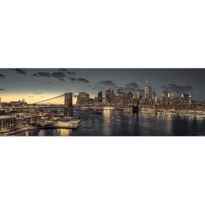 Image of Pyramid International New York at Dusk Slim Poster, Paper, Multi Colour, 30 x 91.5 cm
