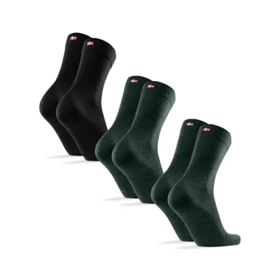 Image of DANISH ENDURANCE Merino Wool Socks Mens, Moisture Wicking Dress Socks, Thermal, Breathable Mens Premium Black 3 Pack Multicolour (1xBlack, 2xDark Green) 9 12