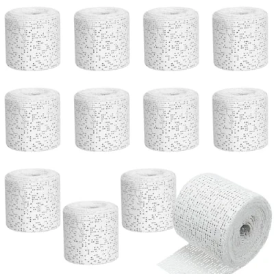 Image of LINXIU Paris Bandages Plaster Cast 12 Rolls White Cloth Gauze Bandage for Art Crafts Modelling 5 CM x 2.7 M