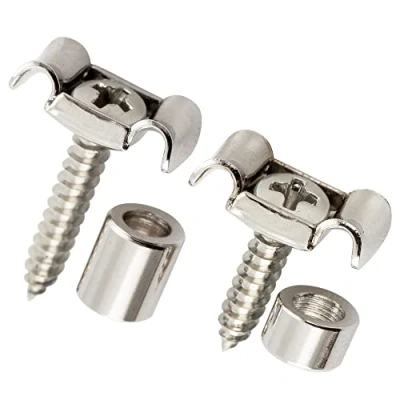 Image of Musiclily Pro Steel Vintage Butterfly Style String Retainer Trees Guides for Electric Guitar, Nickel (Set of 2)