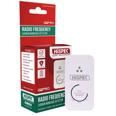 Image of Hispec Electrical Products Limited HSA/BC/RF10 PRO Carbon Monoxide Detector, 9 V, White