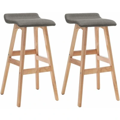 Image of vidaXL Bar Stools 2 pcs Dark Grey Fabric