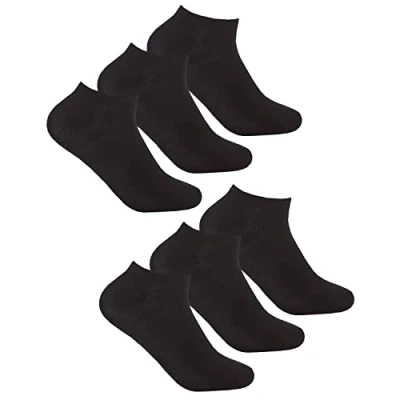 Image of undercover lingerie 6 Pairs Ladies Bamboo Trainer Socks 41B681 Black