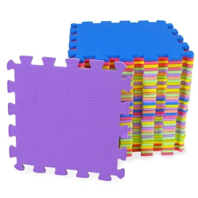 Image of M.Y Interlocking Foam Baby Play Mat 29x29cm Thick, Multi Colour Soft EVA Puzzle Floor Tiles