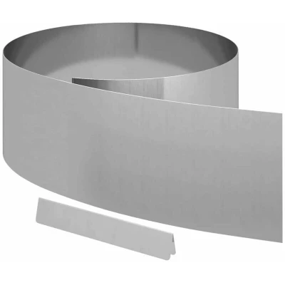 Image of vidaXL Garden Lawn Edging Silver 450 x 25 cm Galvanised steel