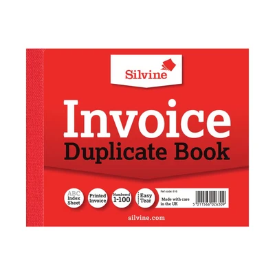 Image of Silvine 616 Dupl Invoice Book 102x127mm Pk12