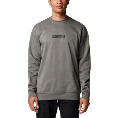 Image of Columbia Men&#039;s Trek Crew, Charcoal Heather/Puff Box Gem Logo, Large