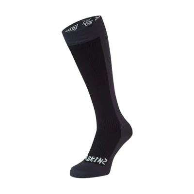 Image of SEALSKINZ Worstead Unisex Waterproof Cold Weather Knee Length Merino Wool Lined Socks Outdoor, Skiing &amp; Winter Hiking Releases Heat MoistureBlack, S