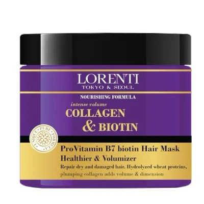 Image of Lorenti Deep Conditioning Hair Mask 500 ml For Dry, Damaged, Dense &amp; Frizzed Contains Vitamin B7 Proteins to Balance Moisturize 16.9 Fl Oz (Collagen Biotin)