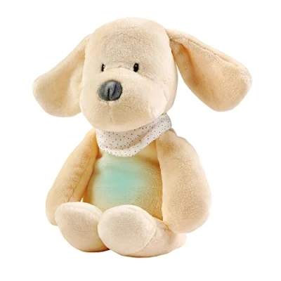 Image of Nattou Night Light Cuddly Dog Sleepy, Up Bear, Baby/Toddler Comforter, for Children, Baby White Noise Machine, and Toddler Sleep Aid, PETA Approved Vegan, Vanilla