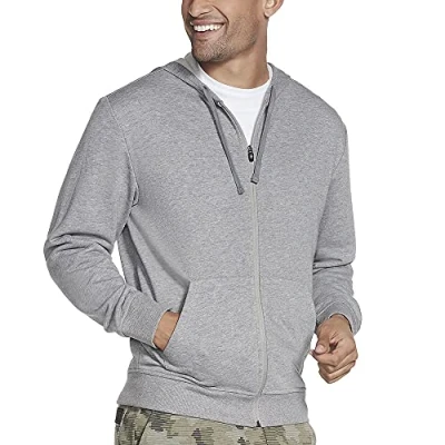 Image of Skechers Men&#039;s Gowalk Everywhere Full Zip Hoodie, Heather Grey, L