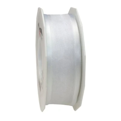 Image of C.E. Pattberg Präsent Marseille Wired Organza Ribbon White 40 mm width, 25 m length