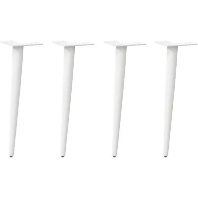 Image of vidaXL Coffee Table Legs Conical Shape 4 pcs White 42 43 cm Steel