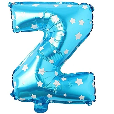 Image of 16&quot; Blue Letter Z Foil Balloons Air Filled Self Inflating Birthday Anniversary Wedding Party Banner Decorations