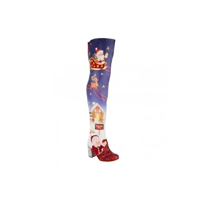 Image of Irregular Choice Silent Night Boots, Purple/Red EUR 37 (UK 4)