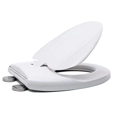 Image of 2 in 1 Soft Close Family Toilet Seat with Built Potty Training Child Standard O Shape Lid Cover for Toddlers &amp; Adults Quick Release and Adjustable Hinges PP