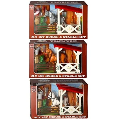 Image of Atoz Padgett Bros 1st Horse &amp; Stable Set, Brown, Large
