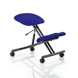 Image of Kneeling Stool Black Frame Bespoke Colour Stevia Blue