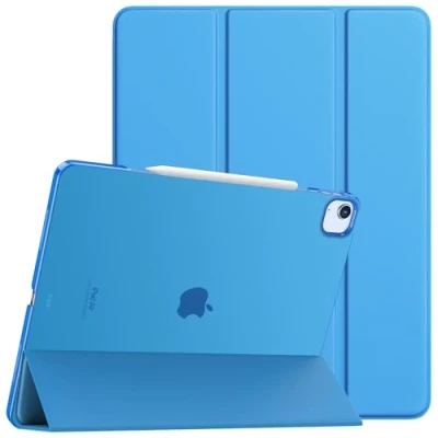 Image of TiMOVO for iPad Air 13 Inch Case M2 2024, Slim Stand Cover inch, Support Touch ID, Auto Wake/Sleep Smart Shell with Translucent Back, Case, Blue Wave