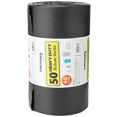 Image of 50 Pack of Heavy Duty 120L Black Refuse Sacks