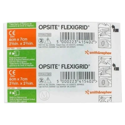Image of Smith &amp; Nephew Opsite Flexigrid Transparent Dressing 2 3/8x2 3/4 10 Dressings by