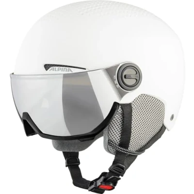 Image of ALPINA Unisex Adult, ARBER VISOR Q LITE ski helmet, white matt, 54 58 cm