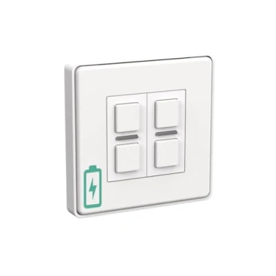 Image of Lightwave Wire Free Scene Selector (4 Button) White Metal Battery Powered, Multi Press Built In