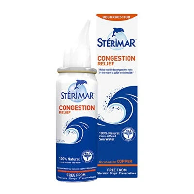 Image of Sterimar Congestion Relief, Nasal Spray, 100% Natural Sea Water, 100 ml