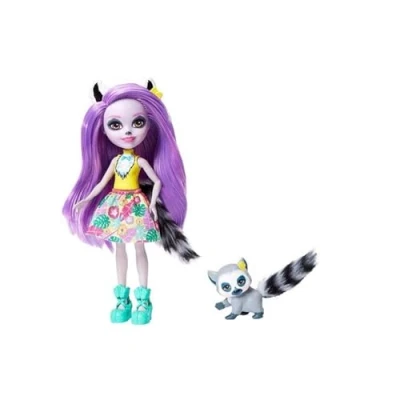 Image of Enchantimals GFN44 Larissa Lemur Doll (6 in) &amp; Ringlet Animal Friend Figure, Multicolour