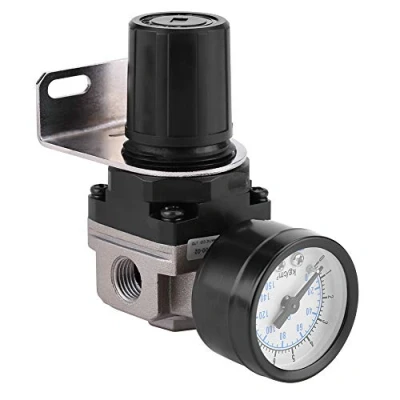 Image of Pneumatic Air Pressure Regulator, Adjustable Compressor Control Valve Gauge G1/4 Connection