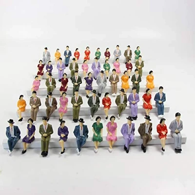 Image of Evemodel P3002 48pcs Model Trains 1:30 Painted Sitting Figures Seated People New