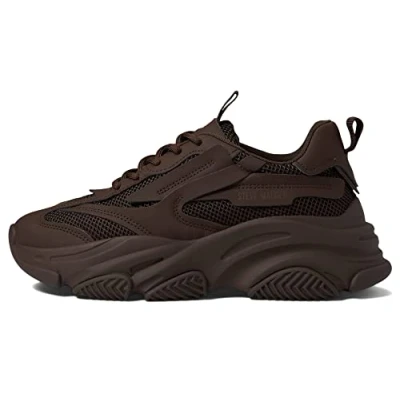 Image of Steve Madden Women&#039;s Possession Sneaker, Dark Brown, 5 UK