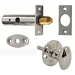 Image of Deals in DIY Polished Chrome Oval Thumb Turn with Security Rack Bolt/Star Door Lock Set Pack