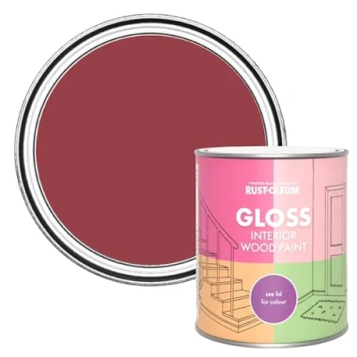 Image of Rust Oleum Red Interior Wood Paint in Gloss Finish Soho 750ml