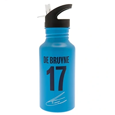 Image of Manchester City FC Kevin De Bruyne Aluminum Water Bottle (One Size) (Blue), blue, 500 ml