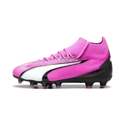 Image of Puma Unisex Youth Ultra Pro Fg/Ag Jr Soccer Shoes, Poison Pink White Black, 3 UK