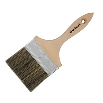 Image of Double Thick Chip Paint Brush, 4 inch / 100mm Stain Brushes for Painting Walls and Fence Staining, Wooden Handle Masonry Paintbrush Varnish, Paste, Gesso Limewash