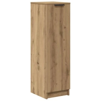 Image of vidaXL Shoe Cabinet Artisan Oak Engineered Wood 29.5x35x100.5 cm Modern Storage Organizer for Living Room