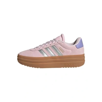 Image of adidas VL Court Bold Shoes Junior, Clear Pink/Silver Metallic/Gold Metallic, 4 UK Child