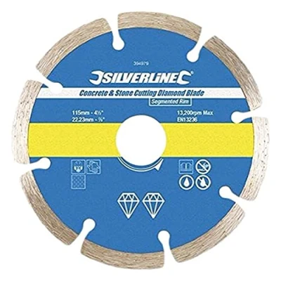 Image of Silverline Concrete &amp; Stone Cutting Diamond Blade 125 x 22.23mm Segmented Rim