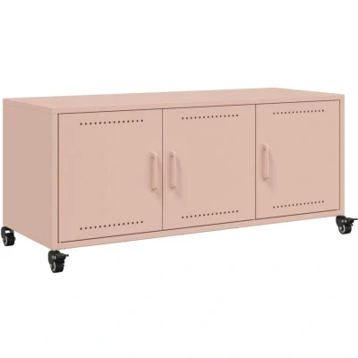 Image of vidaXL TV Cabinet Pink 100.5x39x43.5 cm Steel