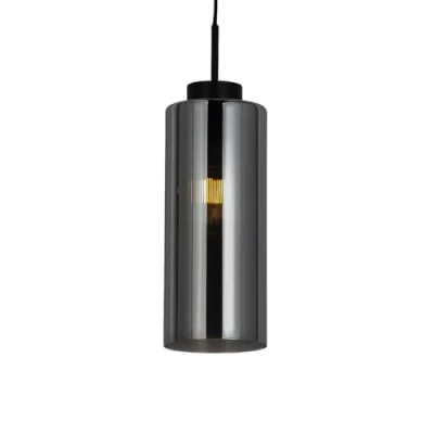 Image of Qazqa Art Deco Pendant Light Ceiling Black with Smoke Glass Laura Suitable for LED E27 1 Living Room I Kitchen