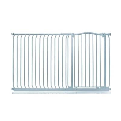 Image of Safetots Extra Tall Curved Top Safety Gate, 171cm 180cm, Matt Grey, 100cm in Height, Pressure Fit Stair Baby Gate for Doors Hallways and Spaces, Barrier, Easy Installation