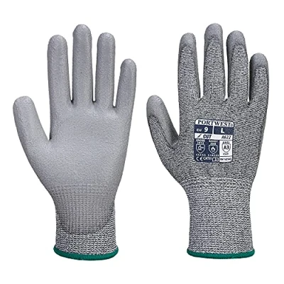 Image of Portwest A622 Cut Resistant MR PU Palm Glove Grey, Small