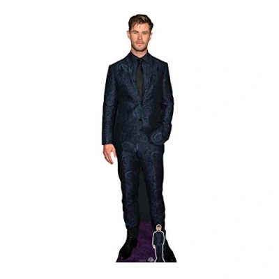 Image of STAR CUTOUTS CS845 Chris Hemsworth Blue Suit Black Tie Lifesize Cardboard Cutout with Free Mini Standee Perfect Photo Gift for The Home, Fans, Collectors, Family and Friends, Multicolour, Regular