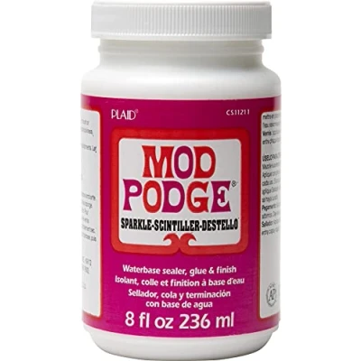 Image of Mod Podge 8 oz Sparkle Waterbase Sealer, Glue and Finish, Clear, Glittery